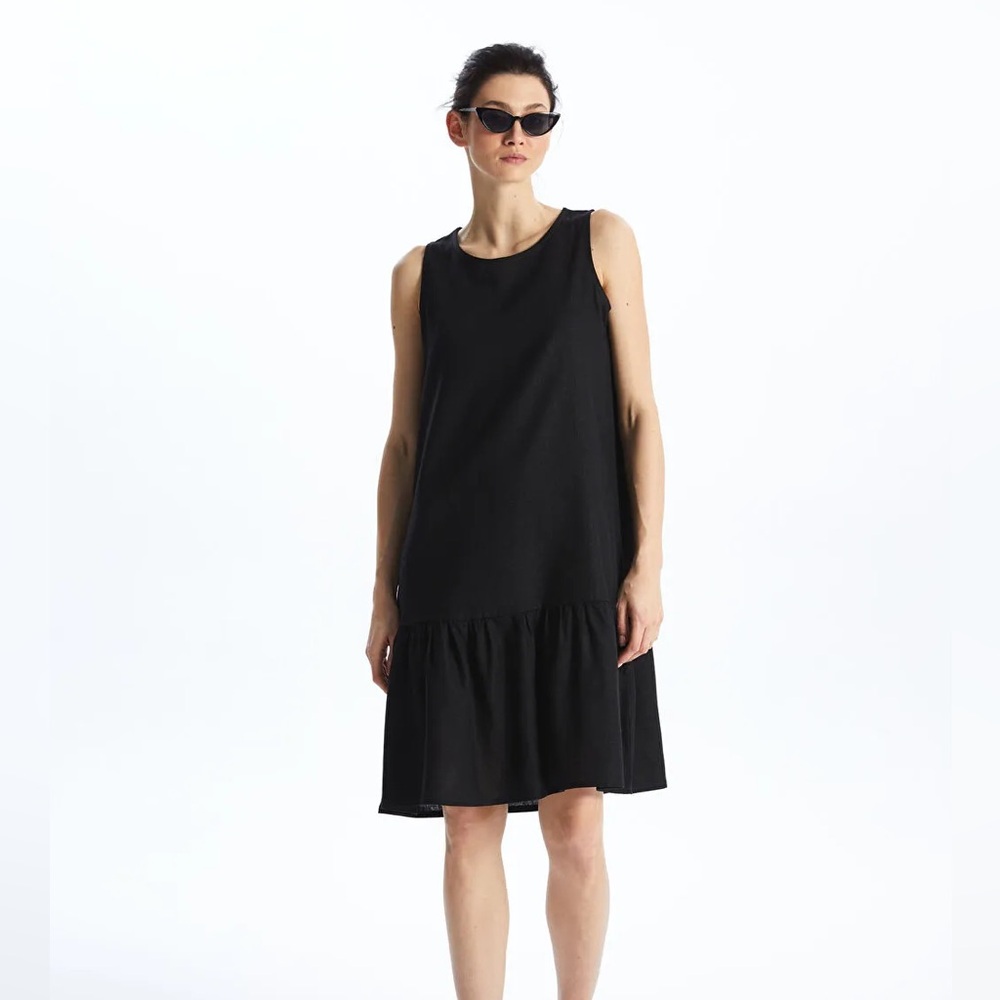 Black Roy Blanc Linen Dress